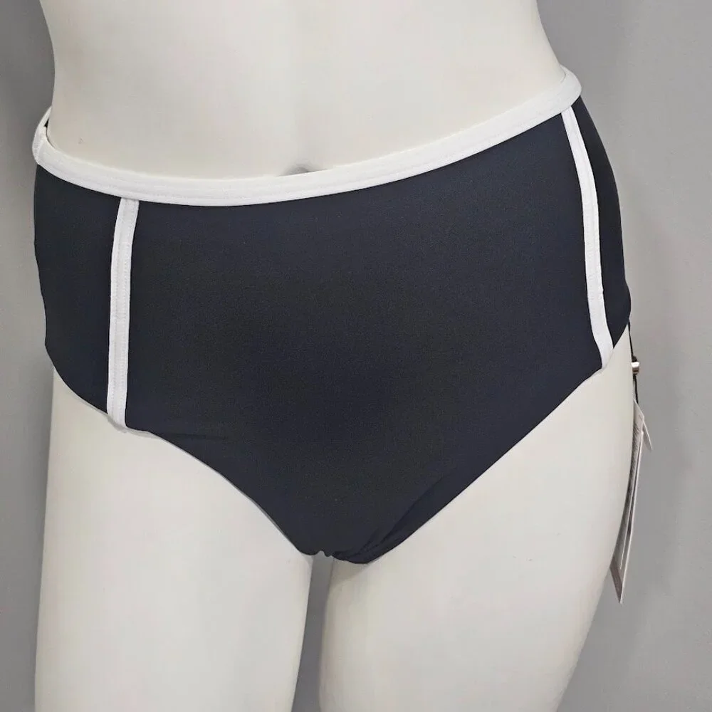 Calia Tipped High Rise Bikini Swim Bottoms - Picture 2 of 8